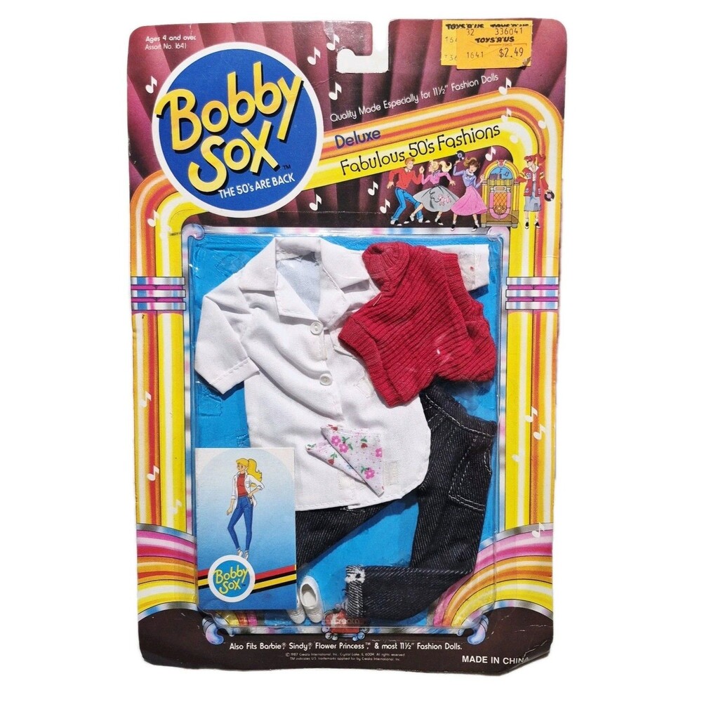 1987 Vintage Bobby Sox 50s Outfit for Barbie & 11.5" Dolls New Old Stock Sealed
